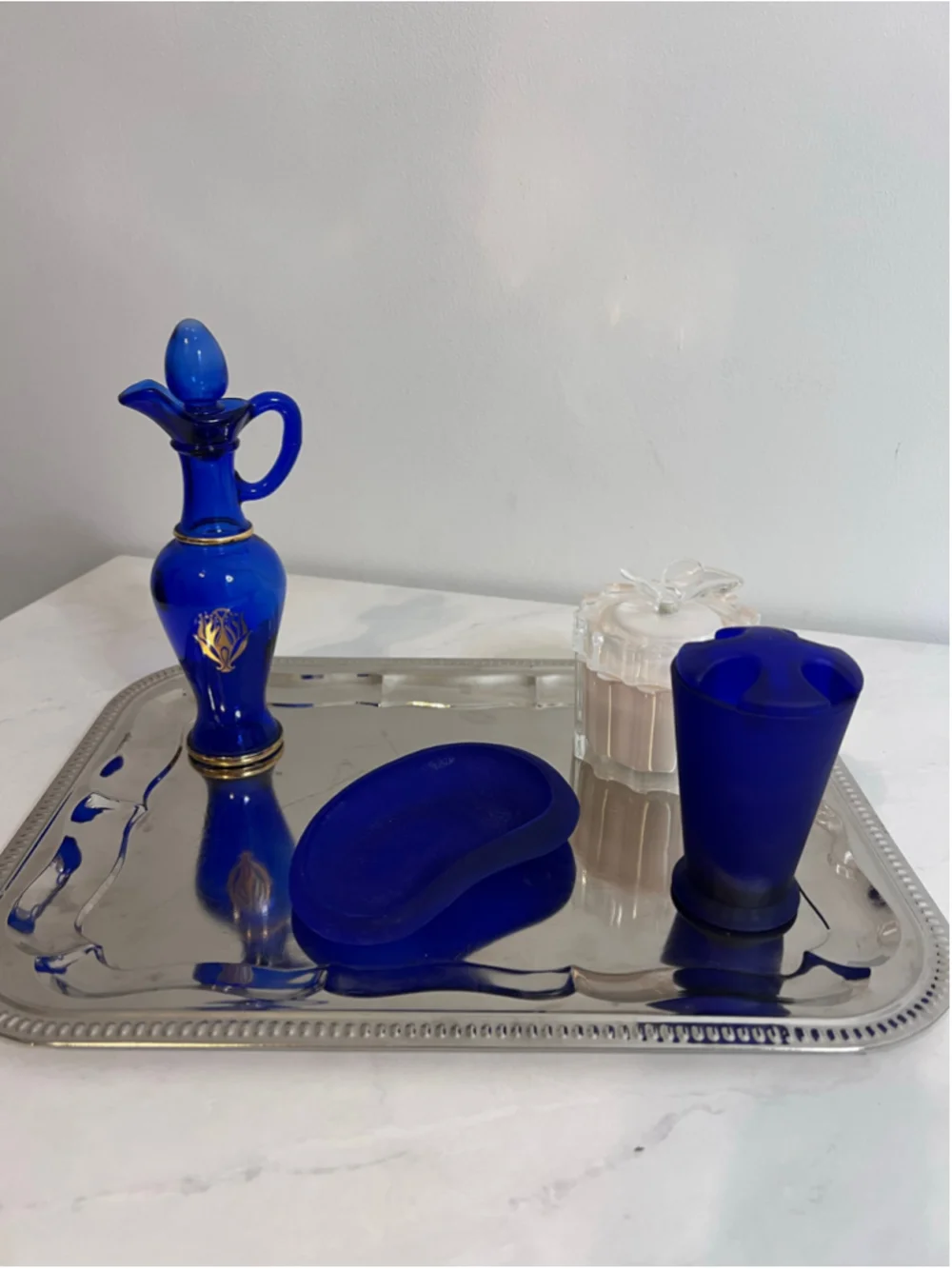 Umbra Cobalt Frosted 90s Celestial Blue Bath Set
